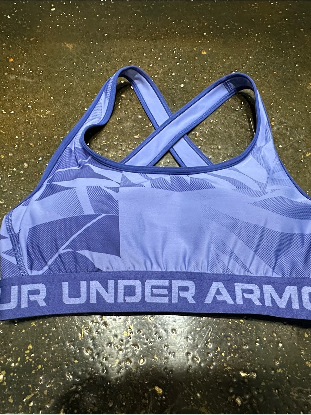 Under Armour Blue Purple Crossback Logo Sports Bra